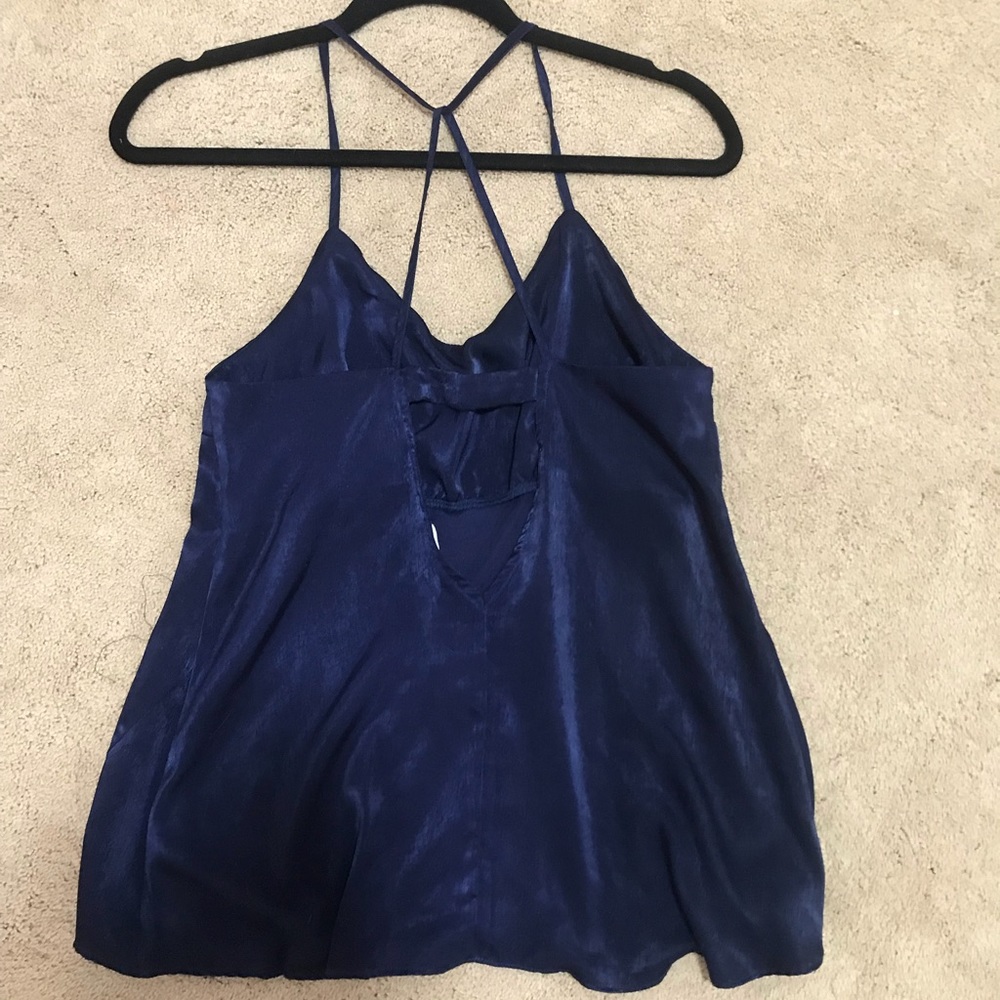 Navy Silk Tank - Picture 3 of 3